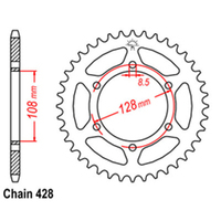 RK Rear Sprocket - Steel 53T 428P