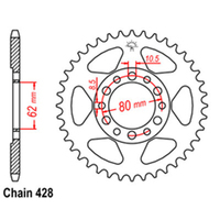 RK Rear Sprocket - Steel 42T 428P D/D