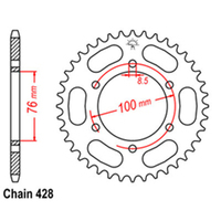 RK Rear Sprocket - Steel 47T 428P