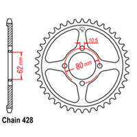 RK Rear Sprocket - Steel 49T 428P