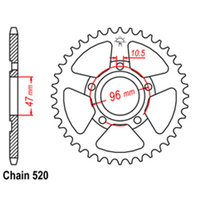 RK Rear Sprocket - Steel 40T 520P