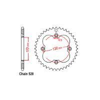 RK Rear Sprocket - Steel 38T 520P