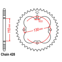 RK Rear Sprocket - Steel 50T 428P Product thumb image 1