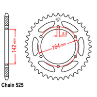 RK Rear Sprocket - Steel 44T 525P