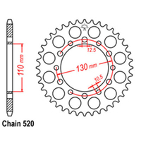 RK Rear Sprocket - Steel 44T 520P