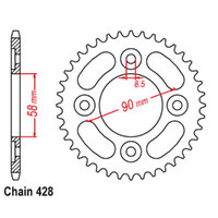 RK Rear Sprocket - Steel 34T 428P