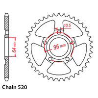 RK Rear Sprocket - Steel 47T 520P Product thumb image 1