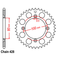 RK Rear Sprocket - Steel 50T 428P