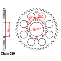 RK Rear Sprocket - Steel 41T 520P D/D