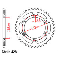 RK Rear Sprocket - Steel 52T #428