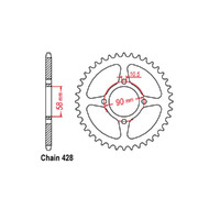 RK Rear Sprocket - Steel 42T 428P Product thumb image 1