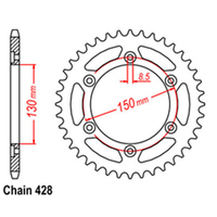 RK Rear Sprocket - Steel 51T 428P