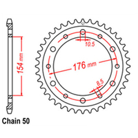 RK Rear Sprocket - Steel 43T 530P D/D