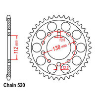 RK Rear Sprocket - Steel 43T 520P sku:32-MGS-43