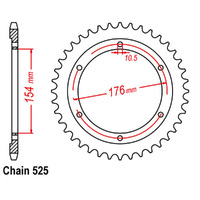 RK Rear Sprocket - Steel 43T 525P sku:32-MJM-43