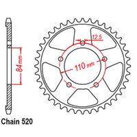 RK Rear Sprocket - Steel 40T 520P