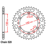 RK Rear Sprocket - Steel 43T 520P D/D sku:32-MN9-43