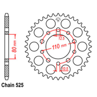 RK Rear Sprocket - Steel 40T 525P D/D