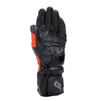 Dainese Carbon 4 Leather Gloves - Long Cuff - Black/Fluoro Red/White
