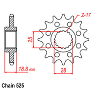 RK Front Sprocket - Steel 16T 525P  Product thumb image 1