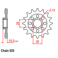 RK Front Sprocket - Steel 16T 525P Product thumb image 1