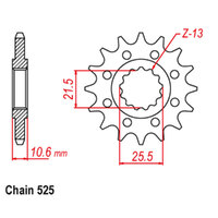 RK Front Sprocket - Steel 14T 525P