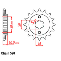 RK Front Sprocket - Steel 14T 520P