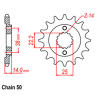 RK Front Sprocket - Steel 15T 530P