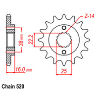 RK Front Sprocket - Steel 15T 520P  