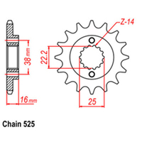 RK Front Sprocket - Steel 15T 525P   Product thumb image 1