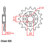 RK Front Sprocket - Steel 14T 525P   Product thumb image 1