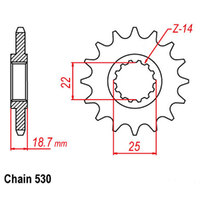 RK Front Sprocket - Steel 15T 530P   Product thumb image 1