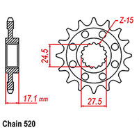 RK Front Sprocket - Steel 14T 520P Product thumb image 1