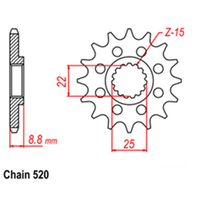 RK Front Sprocket - Steel 11T 520P 