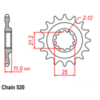 RK Front Sprocket - Steel 15T 520P 