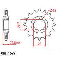 RK Front Sprocket - Steel 15T 525P  Product thumb image 1