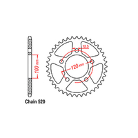 RK Rear Sprocket - Steel 47T 520P