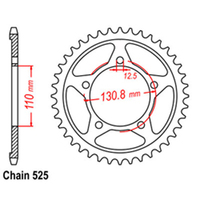 RK Rear Sprocket - Steel 44T 525P Product thumb image 1