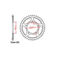 RK Rear Sprocket - Steel 45T 525P sku:42-B06-45