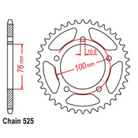 RK Rear Sprocket - Steel 44T 525P