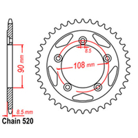 RK Rear Sprocket - Steel 38T 520P   Product thumb image 1