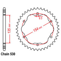 RK Rear Sprocket - Steel 40T 530P   - 760 or 770 Adaptor Required Product thumb image 1