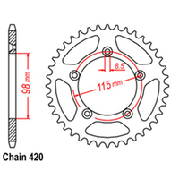 RK Rear Sprocket - Steel 52T 420P 