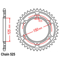 RK Rear Sprocket - Steel 42T 525P  Product thumb image 1