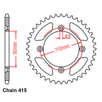 RK Rear Sprocket - Steel 40T 415P Product thumb image 1