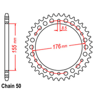 RK Rear Sprocket - Steel 42T 530P 