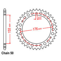 RK Rear Sprocket - Steel 45T 530P sku:42-T02-45