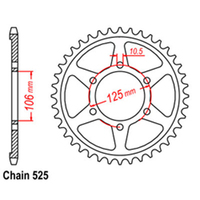 RK Rear Sprocket - Steel 47T 525P  Product thumb image 1