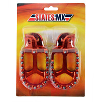 States MX S2 Alloy Off Road Footpegs - KTM - Orange