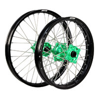 States MX Wheel SET Kawasaki KX250F/450F 06-18 21 inch Front/19 inch Rear - Black/Green Product thumb image 1